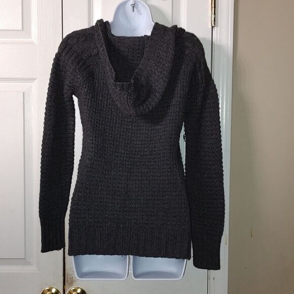 Old Navy gray sweater hoodie wool angor blend   Sz M - Picture 4 of 7